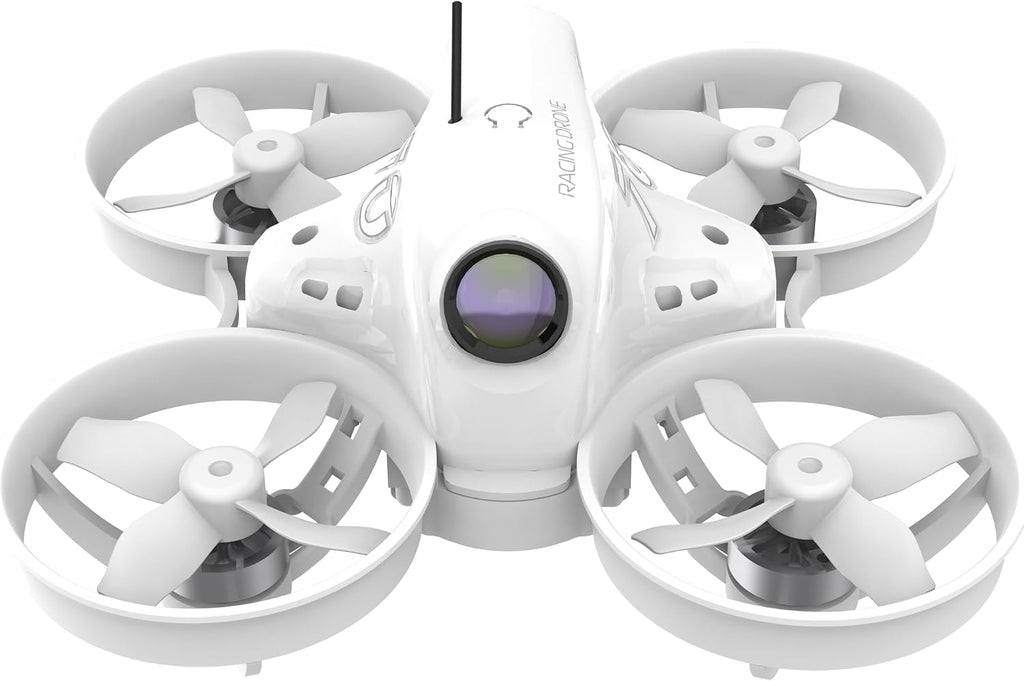 APEX FPV VR70-Pro FPV Dron, cuadricóptero sin escobillas, 1.23 oz Ultra - Light, 4-5 minutos de tiempo de vuelo, rango de 656.2 ft, transmisión 5.8G 100mw, blanco. Solo compatible con control remoto APEX