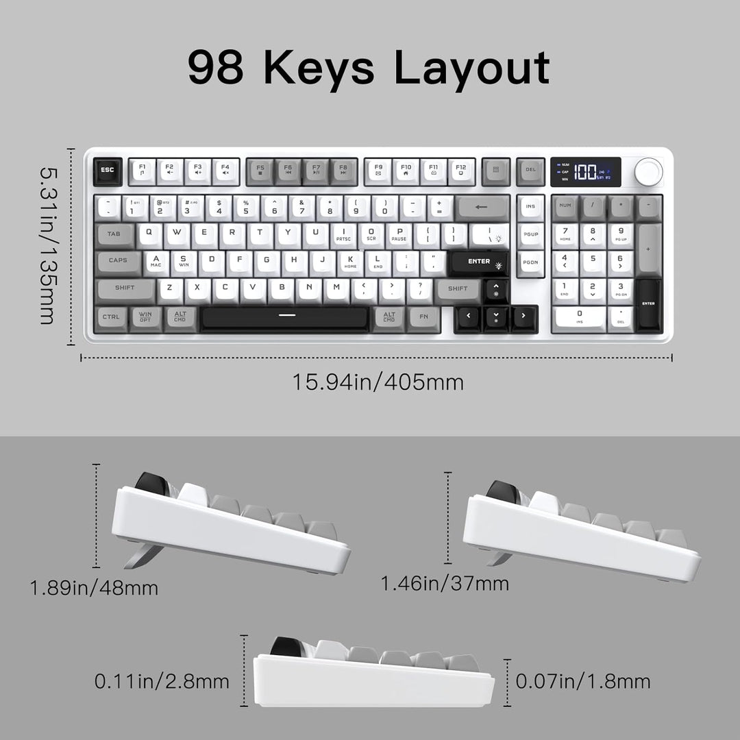 Teclado inalámbrico para juegos con pantalla inteligente y control...