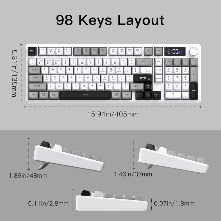 Teclado inalámbrico para juegos con pantalla inteligente y control...