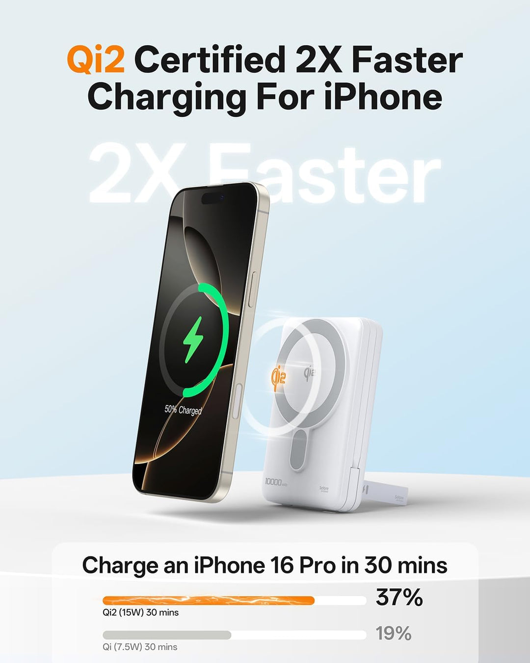 Cargador Portátil Magnético 10,000mAh Certificado Qi2 Carga Rápida...