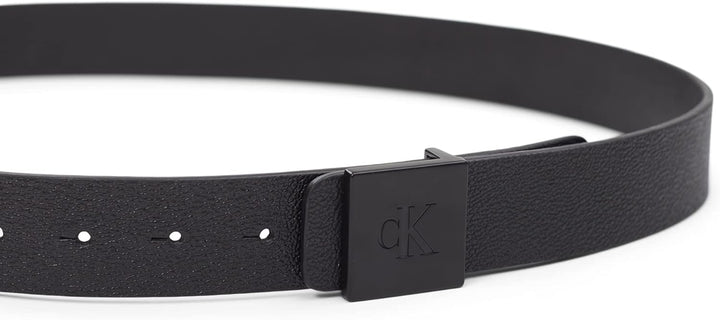 Calvin Klein Cinturón con hebilla de placa moderna y detalle de log...