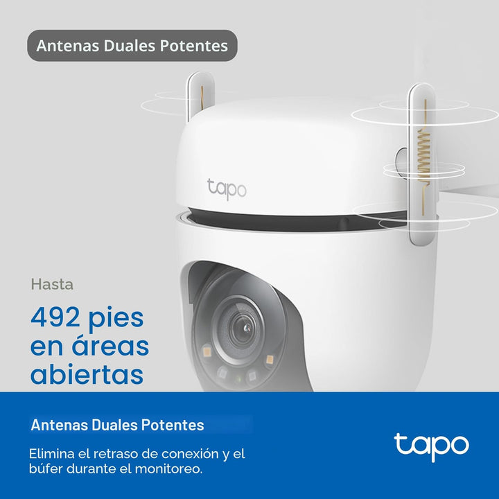 TP-Link Tapo Cámara de Seguridad Wi-Fi para Exteriores 2K QHD con P...