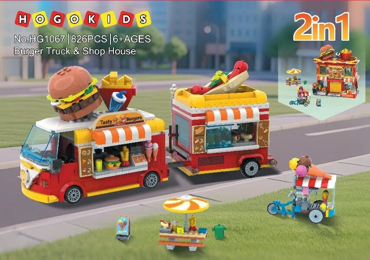 HOGOKIDS City Burger Truck House - Juguete de construcción