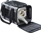 Vceoa Transportador para Gatos y Perros de 19x12x12 Pulgadas, para Mascotas de hasta 22 Libras, Bolsa de Transporte de Animales de Lados Suaves para Viajar con Cachorros, Hogar de Mascotas de Tela
