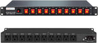 1U PDU Horizontal Rackmount Power Strip - Overload Protector