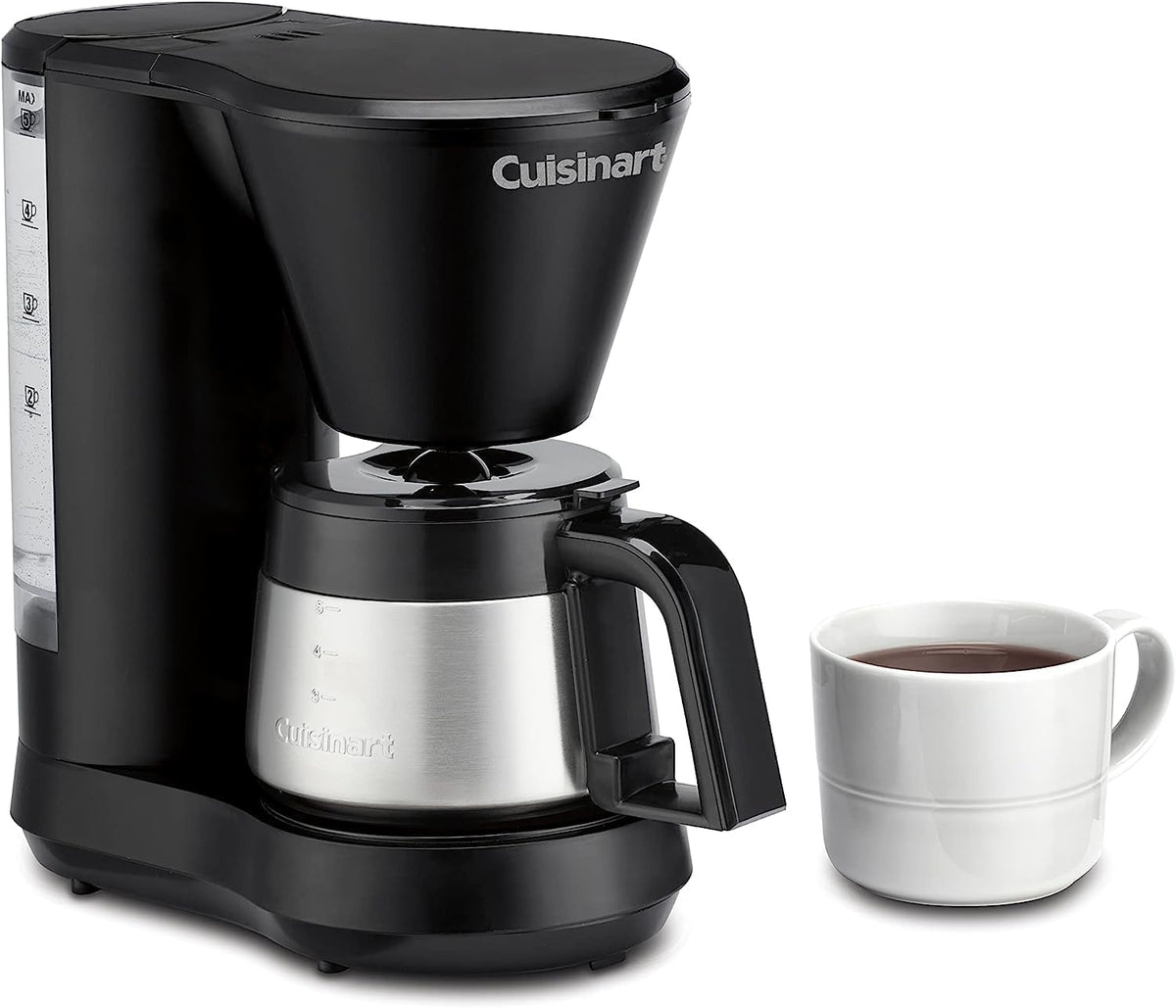 Cuisinart Cafetera de 5 tazas con jarra de acero inoxidable, cafetera con
