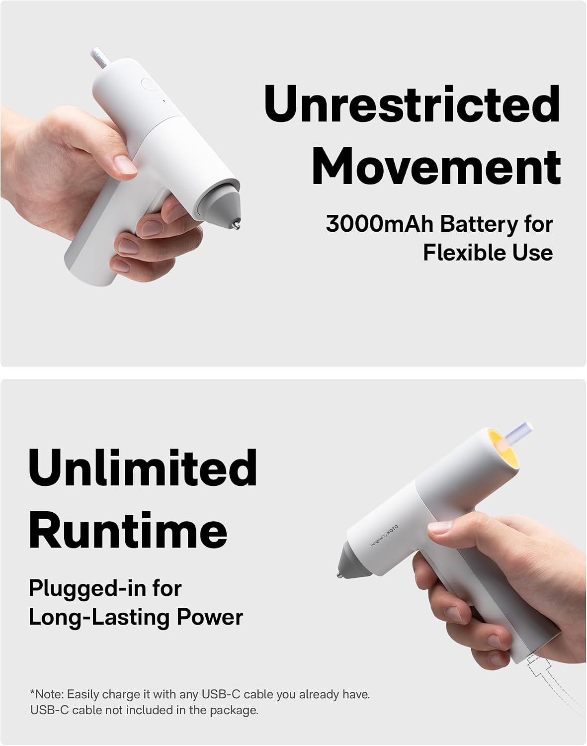 HOTO EdgeFlow - Tijeras eléctricas inalámbricas con pistola de pegamento dispensadora automática inalámbrica, juego de bricolaje para manualidades, decoraciones navideñas y proyectos de reparación del hogar