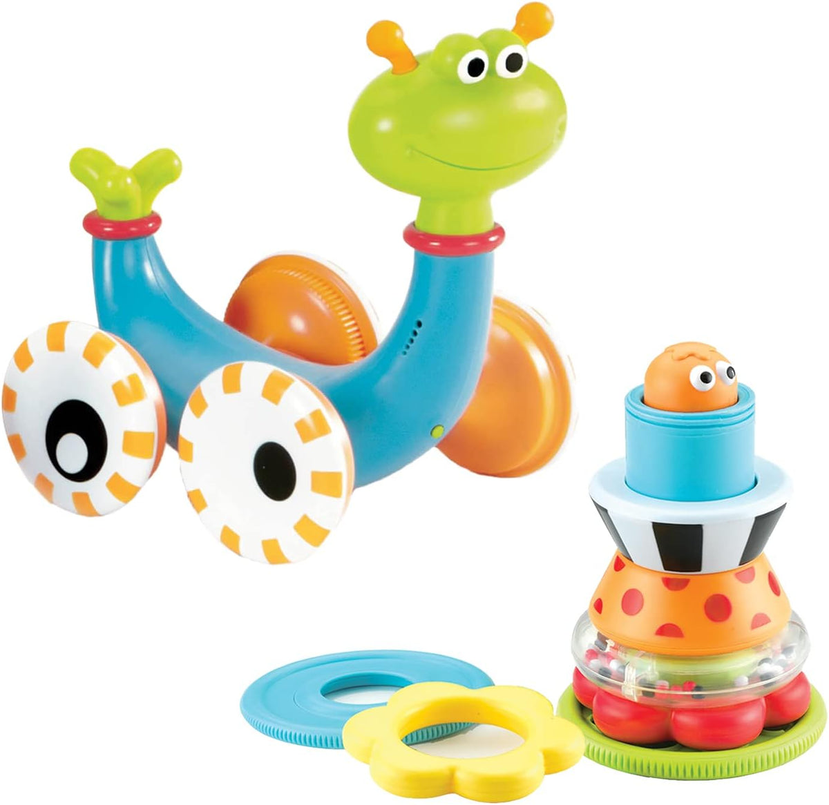 Yookidoo - Juguete musical para gatear con anillos apilables para bebé