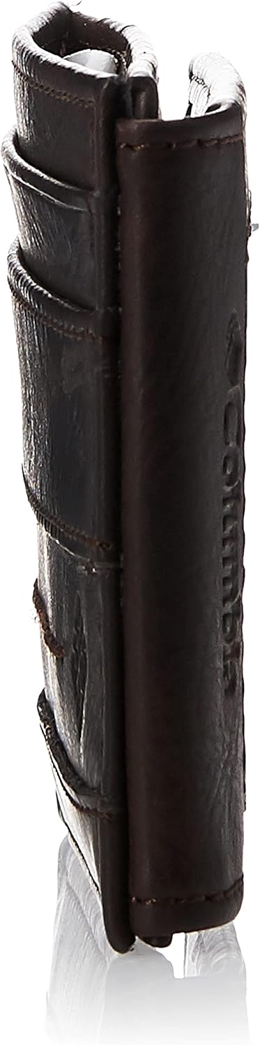 Columbia Billetera de cuero para hombre con bolsillo frontal y tarj...