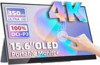 Upperizon Monitor portátil de 15.6 pulgadas 4K UHD 3840X2160 100000:1 100% DCI-P3 60Hz OLED pantalla táctil HDR HDMI USB-C Monitor de viaje para portátil MacBook PC Surface PS5 Xbox, pantalla externa con soporte
