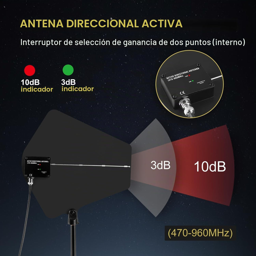 Paquete de sistema de distribución de antena UHF con estuche de tra...