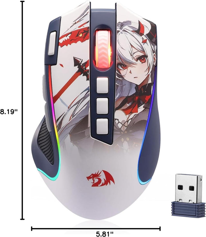Redragon M612AK PRO RGB Anime Mouse para Juegos, ratón óptico con c...