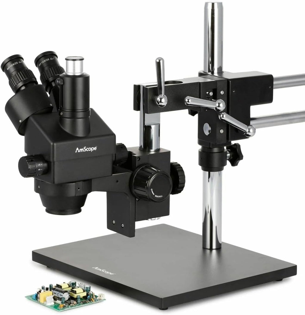 AmScope SM-4TZZ-B - Microscopio estéreo trinocular con zoom, color negro