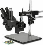 AmScope SM-4TZZ-B - Microscopio estéreo trinocular con zoom, color negro
