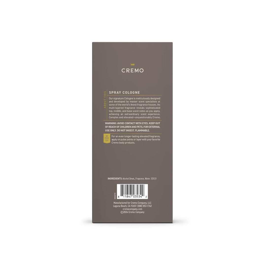 Cremo Colonia para hombres \u2013 Spray de colonia de gamuza vintag...