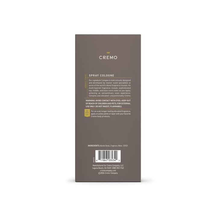 Cremo Colonia para hombres \u2013 Spray de colonia de gamuza vintag...