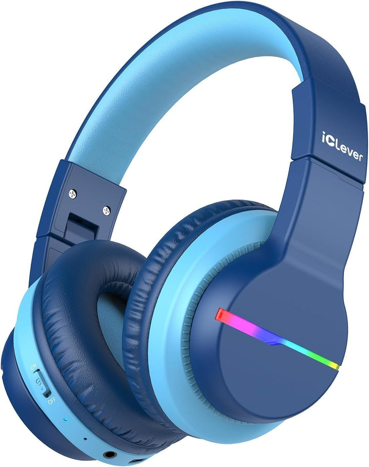 iClever BTH12 - Auriculares Bluetooth para niños, LED con luces de...