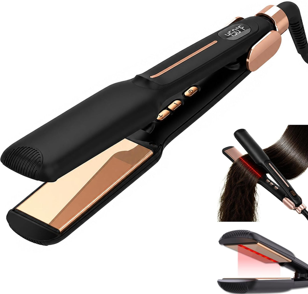 Plancha de pelo de hierro plano de titanio de 1.75" para mujere...