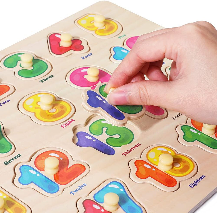 GRINNNIE - Rompecabezas de madera para niños pequeños