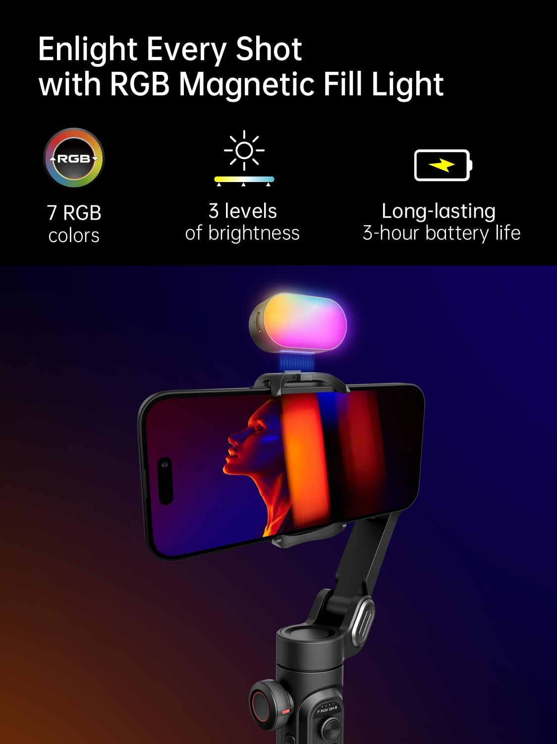 AOCHUAN estabilizador de cardán para smartphone con control de gestos