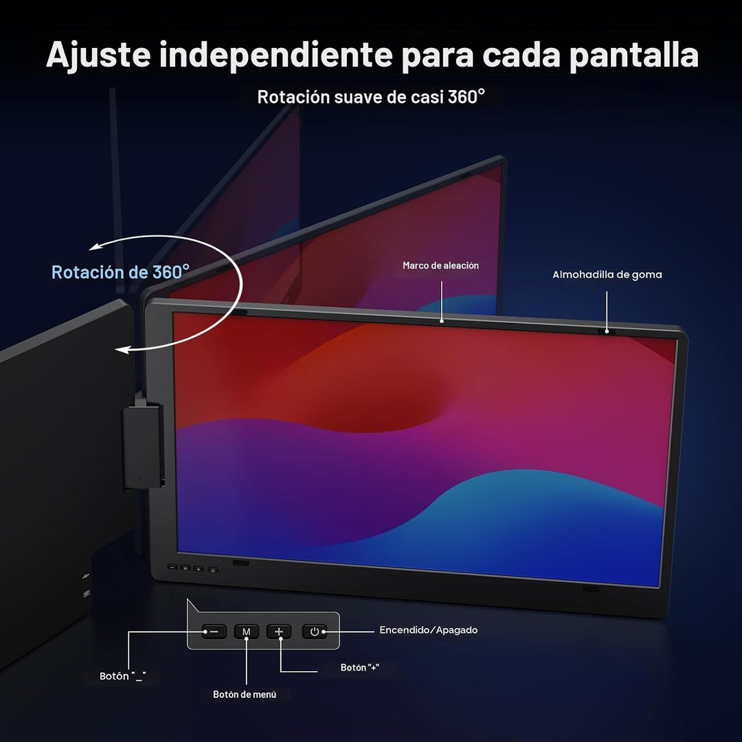 KYY Extensor de pantalla para portátil de 15,6", monitor portát...