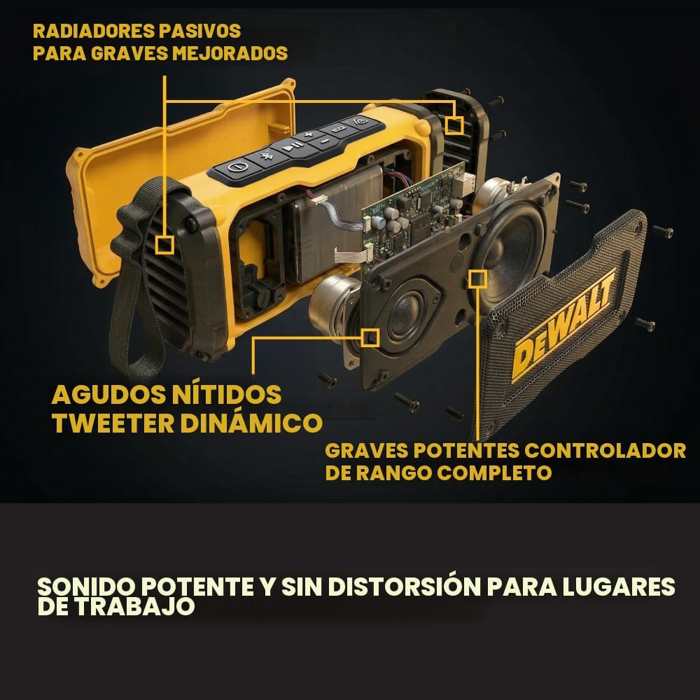 DEWALT Altavoz Bluetooth magnético ToughSound Pro de alta resistenc...