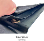 Cartera plegable de tamaño completo con bloqueo RFID con 8 ranuras, 1 bolsillo para llaves, divisor de efectivo y ventana de identificación grande, viene con caja de regalo ecológica, Negro