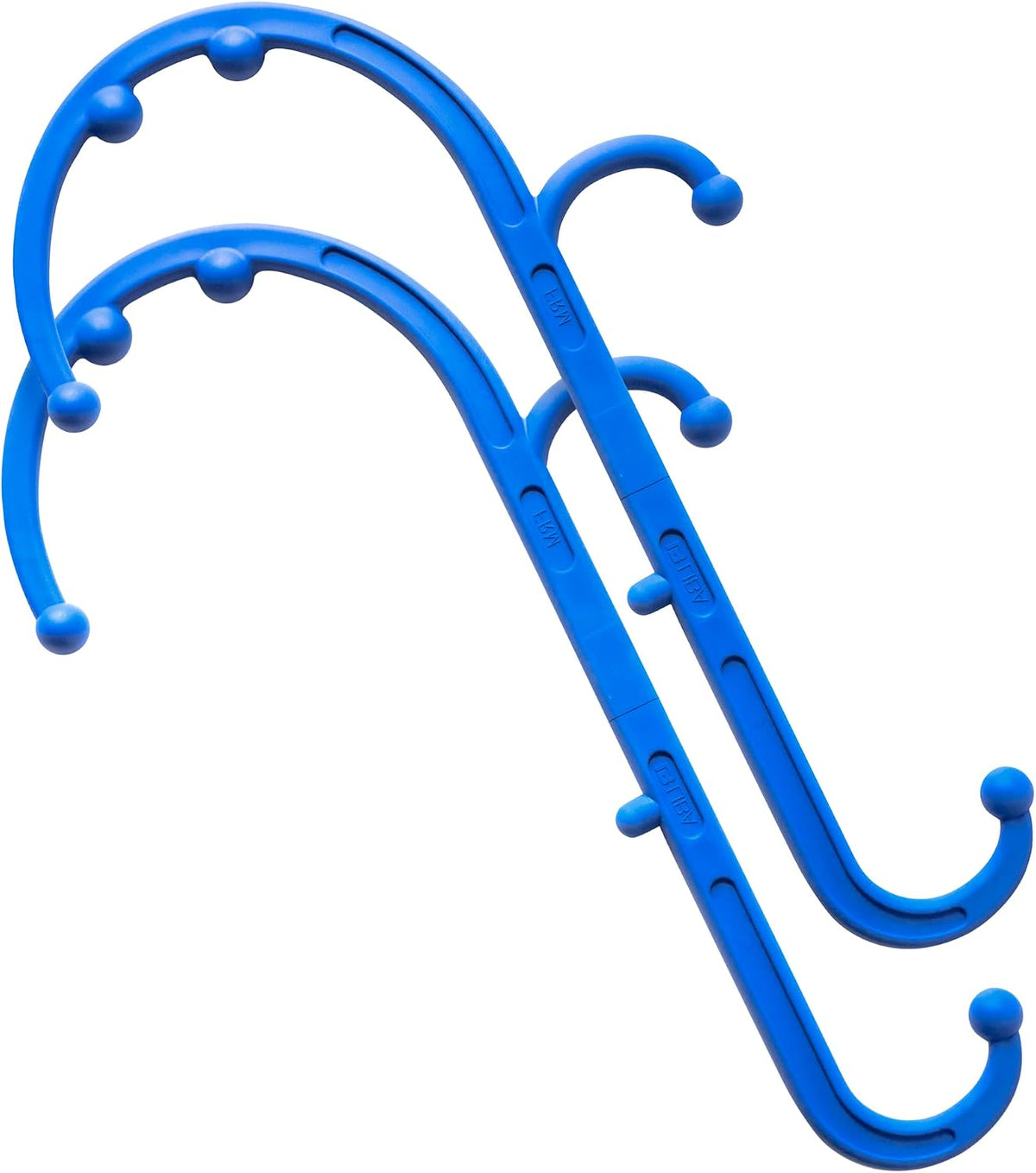 LiBa Masajeador de espalda y cuello, paquete de 2 unidades, gancho de punto de activación, terapia azul