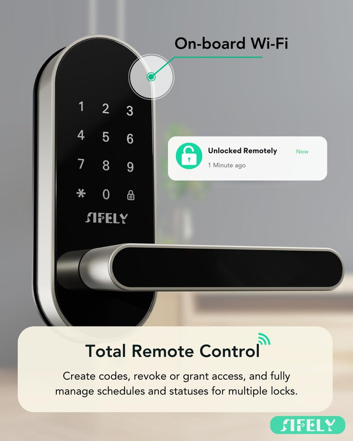 Cerradura de puerta inteligente WiFi integrada con asa, entrada sin...