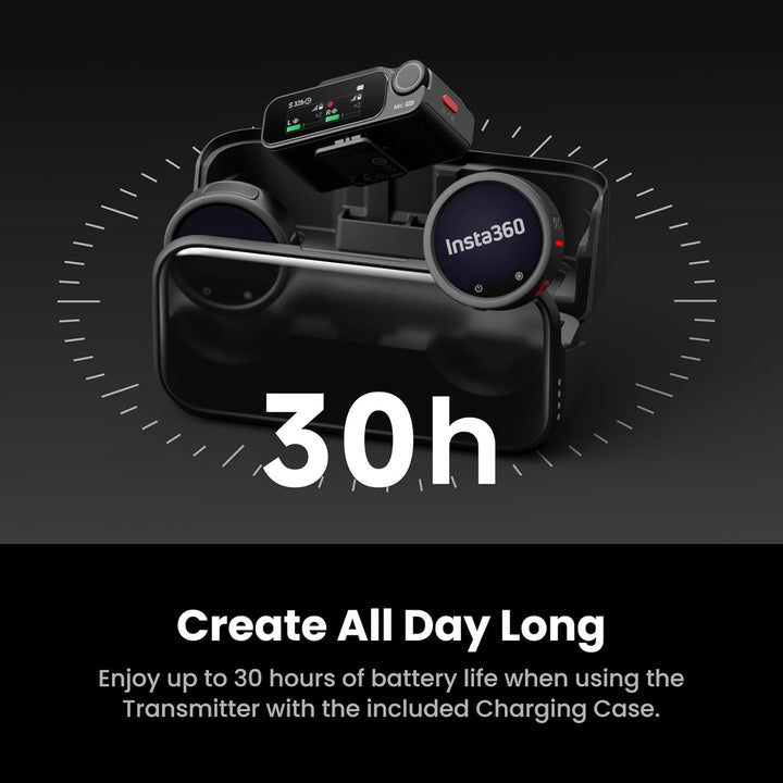 Insta360 Mic Pro (2 TX + 1 RX + estuche de carga), mini micrófono L...