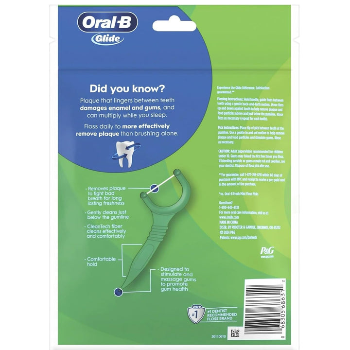 Oral B Glide - Púas de hilo dental, completas con alcance Outlast,...
