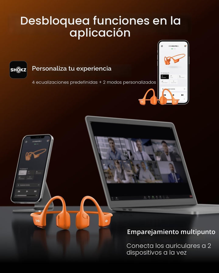 SHOKZ OpenRun Pro 2 - Auriculares de conducción ósea, auriculares d...