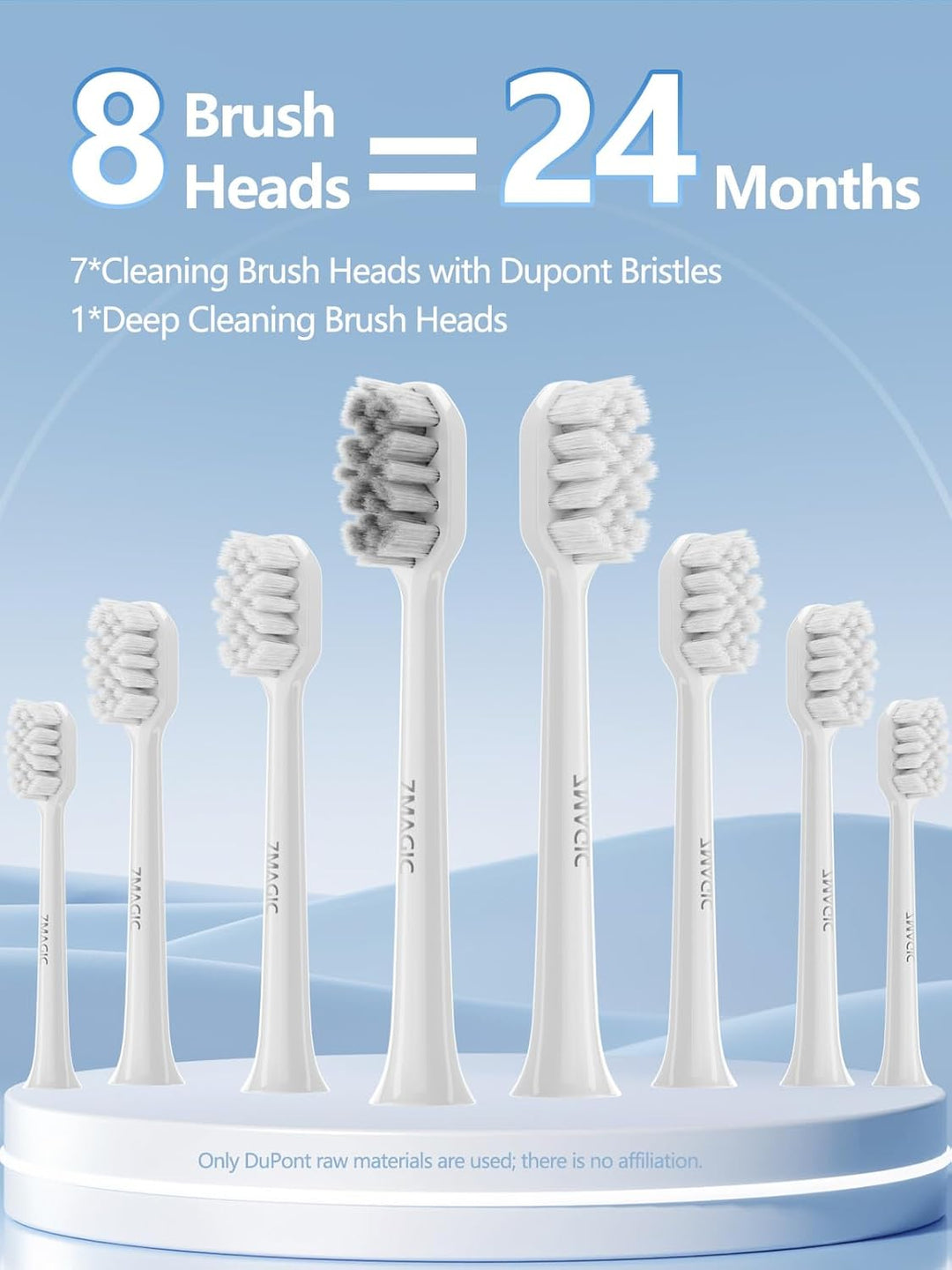 7MAGIC - Cepillo de dientes eléctrico sónico, tiempo de funcionamie...