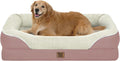 Cama ortopédica impermeable para perros de tamaño grande, rosa