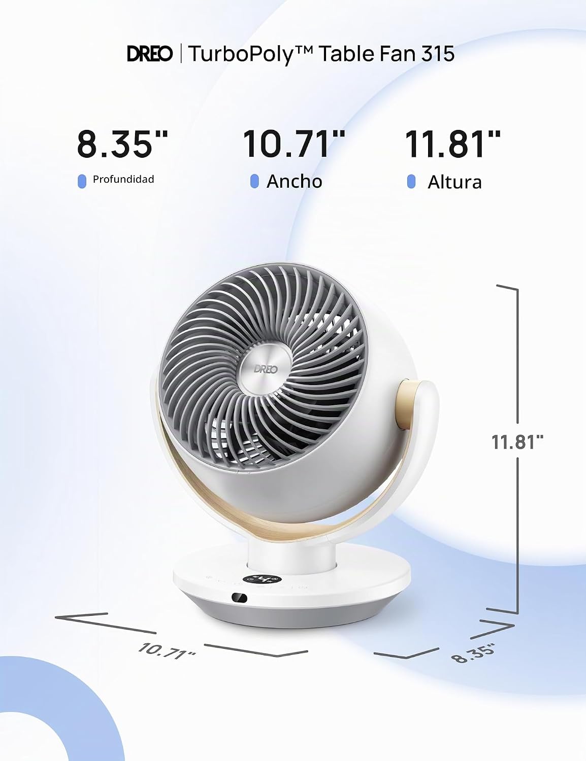 Dreo Ventilador para dormitorio, ventiladores circuladores de aire...