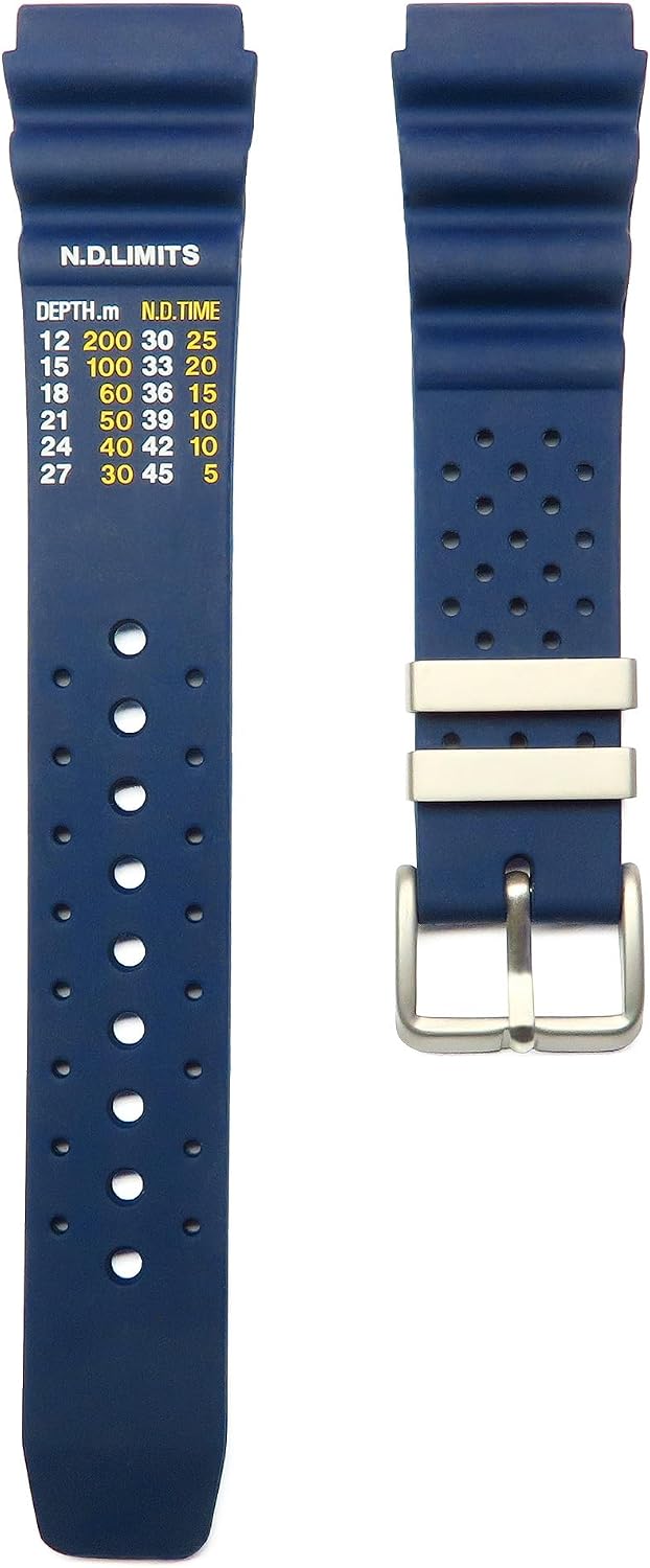 Correa de reloj de goma azul oscuro de 0.787 in compatible con muchos relojes Citizen Aqualand Promaster BN0151-09L, BN0151-17L Buceo
