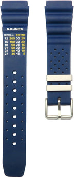 Correa de reloj de goma azul oscuro de 0.787 in compatible con muchos relojes Citizen Aqualand Promaster BN0151-09L, BN0151-17L Buceo