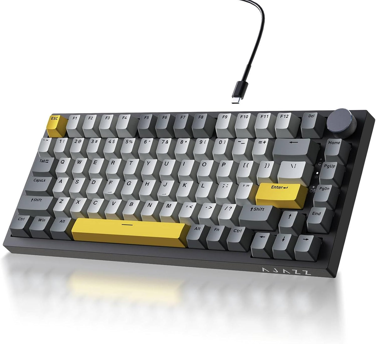Ajazz AK820 75% Teclado mecánico para juegos con junta de cableado...