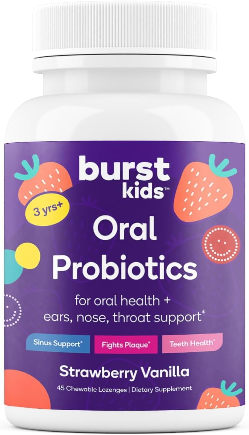 Burst Kids Probióticos (vainilla de fresa\/45 pastillas masticables...