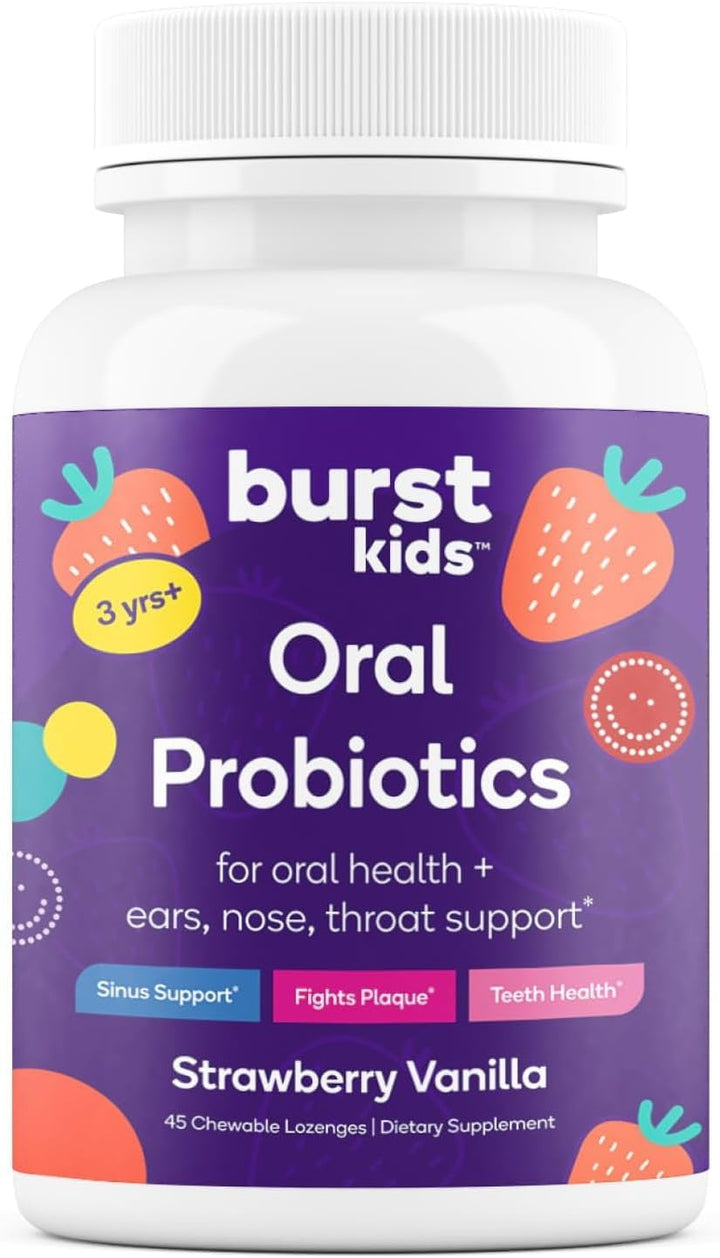 Burst Kids Probióticos (vainilla de fresa\/45 pastillas masticables...