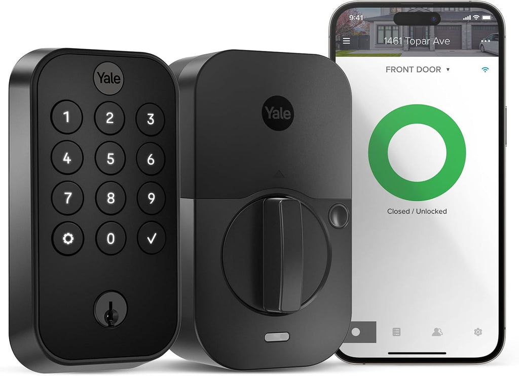 Yale - Cerradura inteligente WiFi de rango extendido, Ante negro, Wi-Fi de alcance extendido