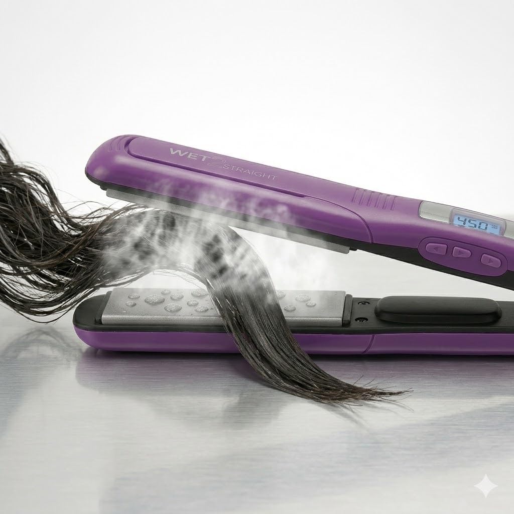 Remington Wet 2 - Plancha de pelo liso de 1 pulgada con placas de turmalina de cerámica
