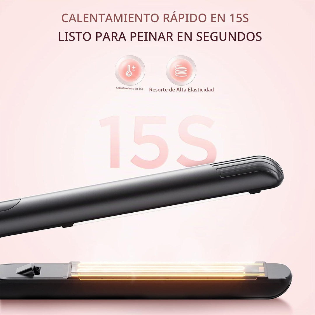 Plancha para el cabello, plancha plana de 1 pulgada de titanio y ce...
