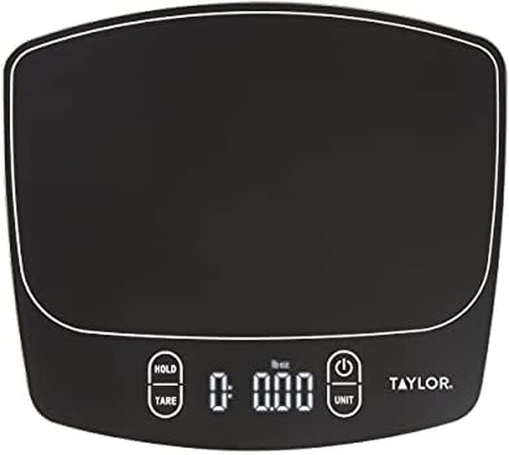 Taylor Báscula de cocina digital impermeable, 11 libras, color negro
