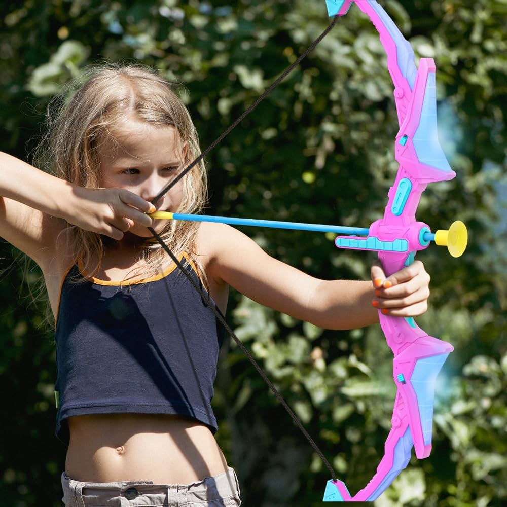 Ocditikl Juego de 2 arcos y flechas para niños, juego de tiro con a...
