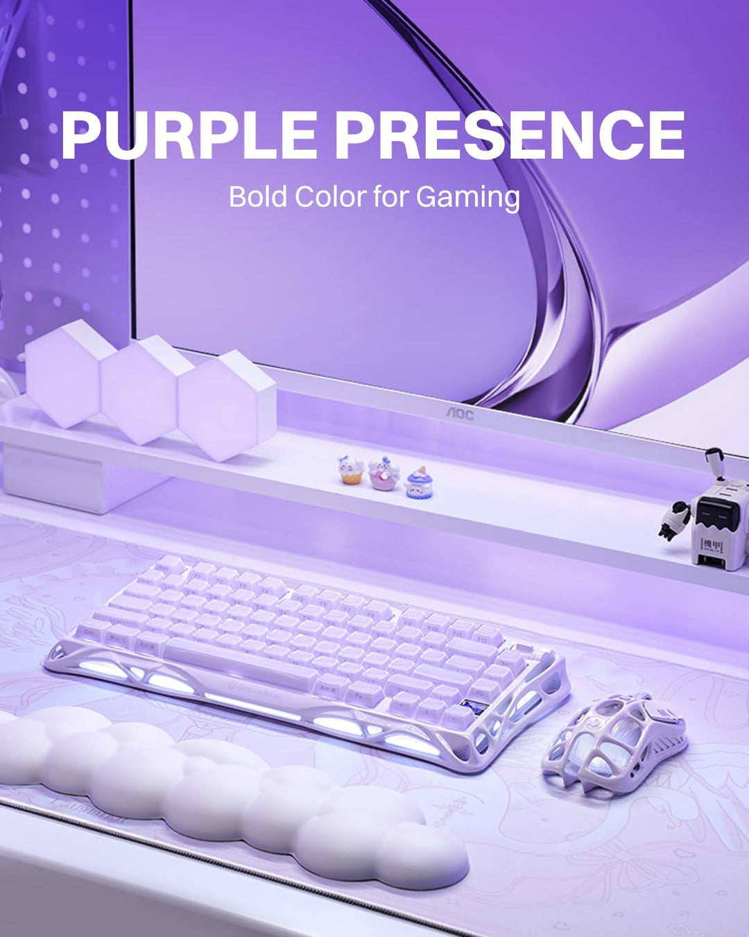GravaStar Teclado mecánico inalámbrico Mercury K1 Purple 75% - Tecl...