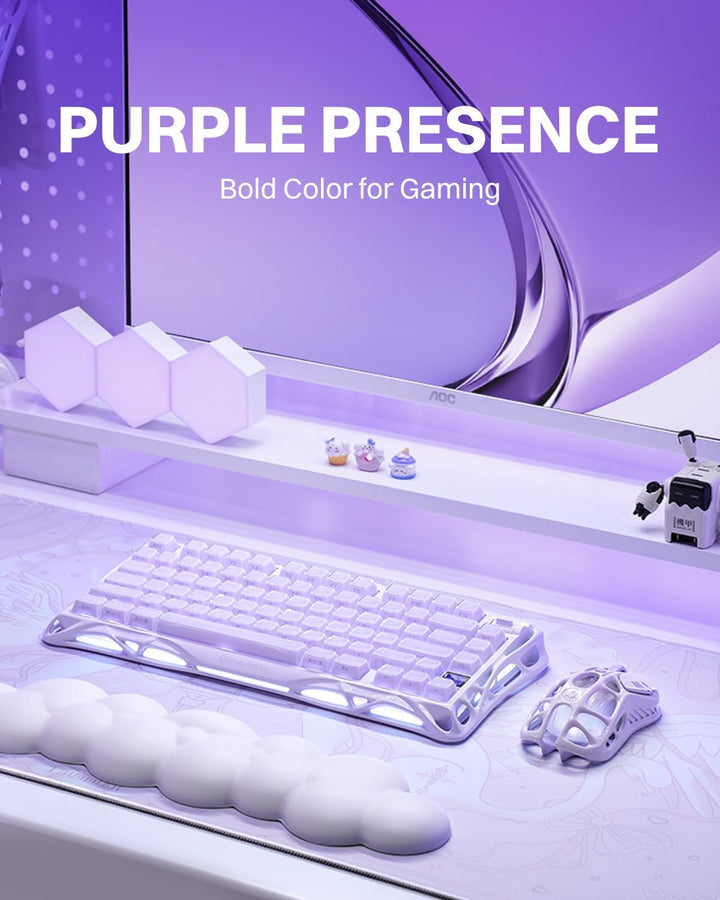 GravaStar Teclado mecánico inalámbrico Mercury K1 Purple 75% - Tecl...