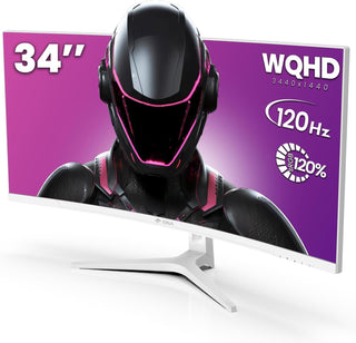 CRUA - Monitor curvo ultraancho WQHD de 34 pulgadas para juegos de...