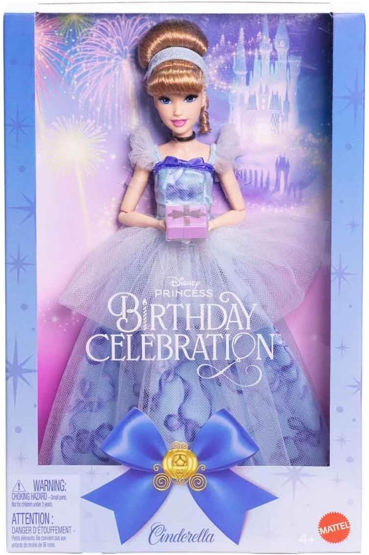 Mattel Disney Princess Cenicienta Muñeca coleccionable de cumpleaños, inspirada en la película de Disney, regalos para ocasiones especiales para niños y coleccionistas