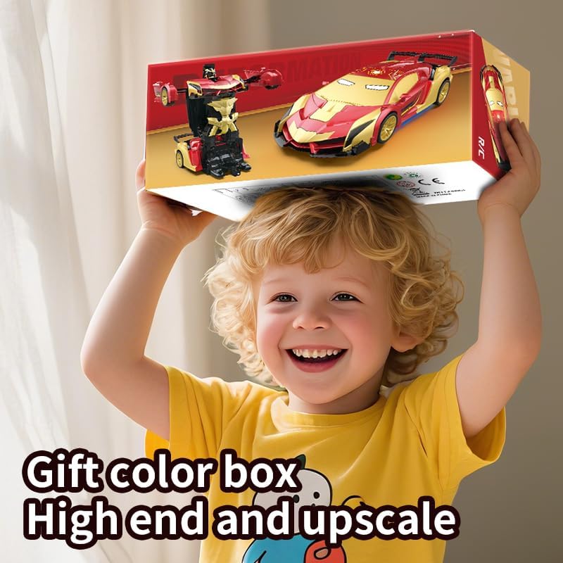 Hero Steel Man Transform RC Cars Toys con luces de ojos y